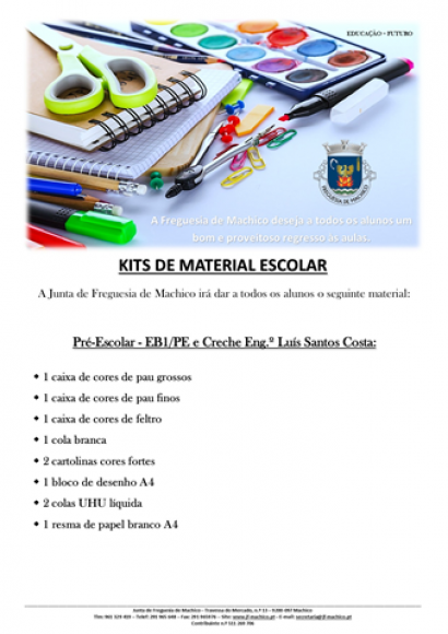 Freguesia de Machico oferece kits escolares aos alunos do pré-escolar e 1.º ciclo da freguesia de Machico