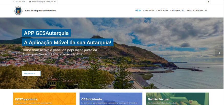 Novo Website da Junta de freguesia de Machico