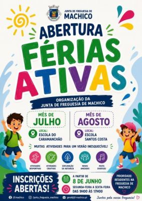 F&eacute;rias ATIVAS 2026 - Inscri&ccedil;&otilde;es Abertas a partir de 8 de junho